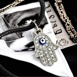 5 For $25💫Small Silver Hamsa Hand Pendant Necklace